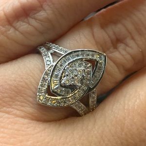 Art deco cz ring